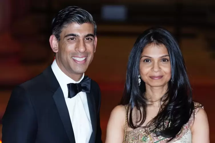 Rishi Sunak und seine Ehefrau Akshata Murthy.