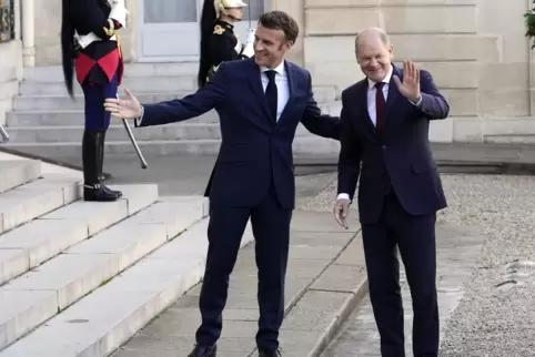 Inszenierte Harmonie: Macron (links) und Scholz in Paris.