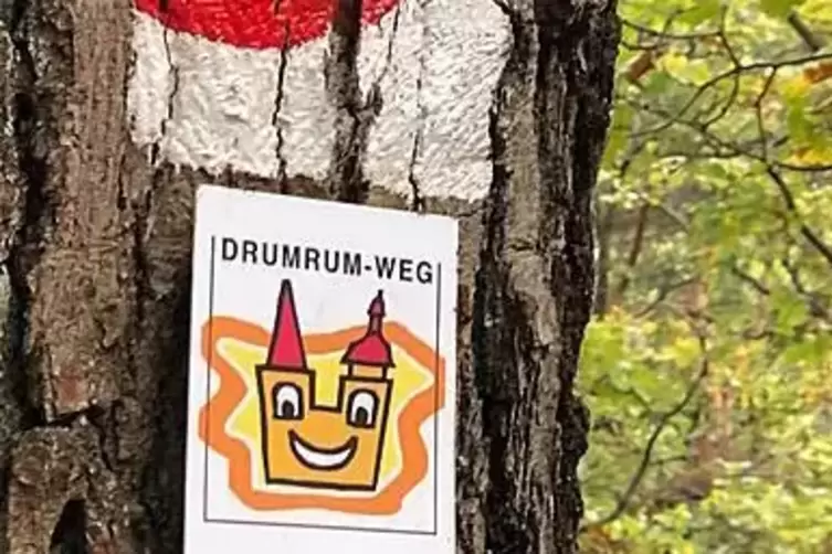 So sieht eine Markierung des Drumrum-Wegs aus. 