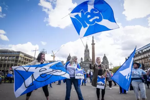 Unterstützer der schottischen Unabhängigkeit in Glasgow.