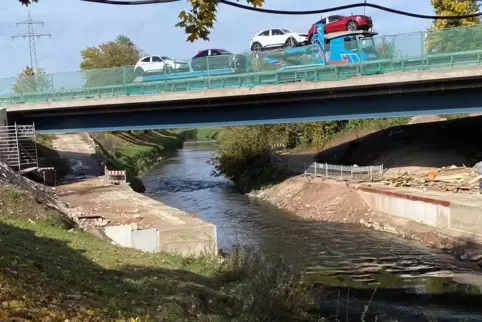 Baustelle der Hornbachbrücke bei Ernstweiler