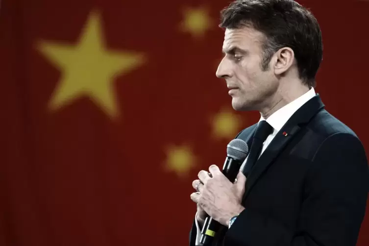 Emmanuel Macron, Präsident von Frankreich, während seines Staatsbesuchs in China.