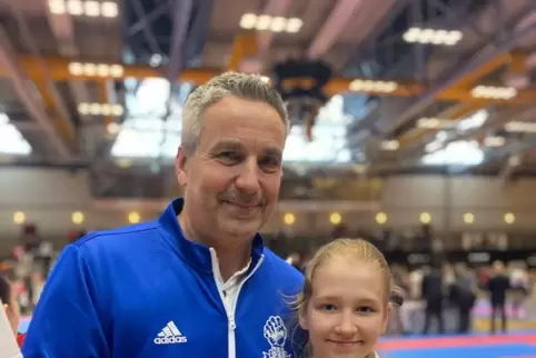 Verena Stroh mit ihrem Trainer Michael Hoffmann.