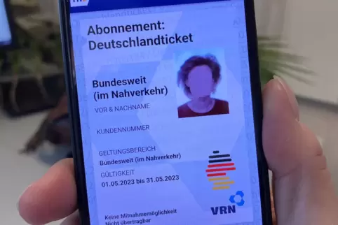 Die erste Seite des Handy-Tickets, auf der zweiten ist der QR-Code.