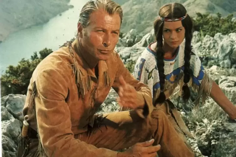 Lex Barker mit Marie Versini in Karl Mays Wildem Westen 