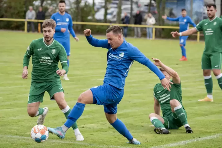 Der SV Büchelberg auf seinem Patz; hier beim Spiel gegen den VfR Grünstadt.