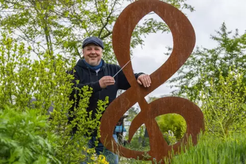 Musiker Jürgen Rings im Mai auf dem Freinsheimer Musikantenbuckel. 