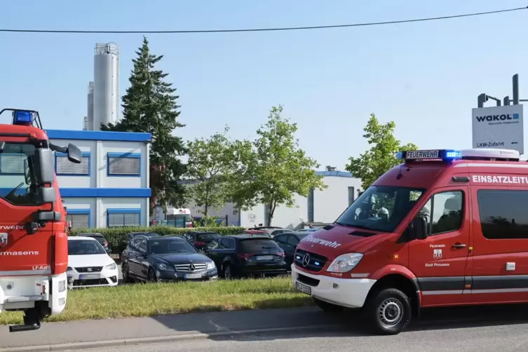 Feuerwehreinsatz bei Wakol in Winzeln. 