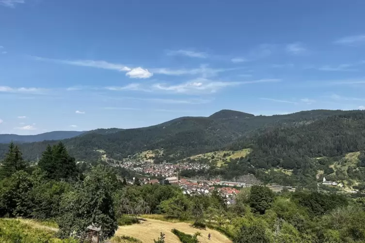 Das Gelände des Schützenvereins liegt auf einem Schwarzwald-Hügel – mit Panoramablick auf Forbach. 