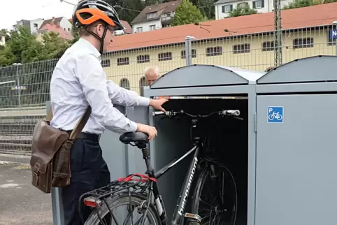 Gibt es auch in anderen Städten und Gemeinden der Pfalz: Fahrradboxen. 
