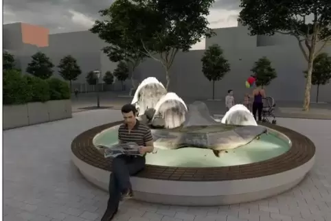 So soll er nach den bisherigen Plänen aussehen: der neue Knödelbrunnen.