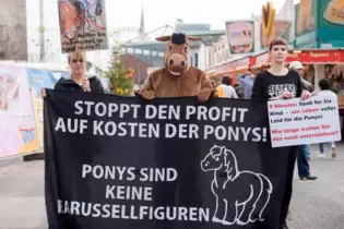 Tierschützer haben vielerorts gegen den Betrieb von sogenannten Ponykarussells protestiert.