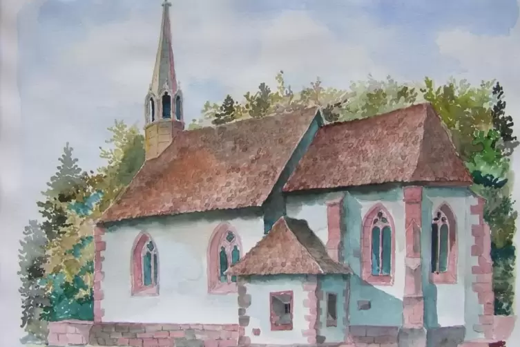 Die St. Anna-Kapelle, gemalt von Jean-Marie Walter aus Weißenburg. 