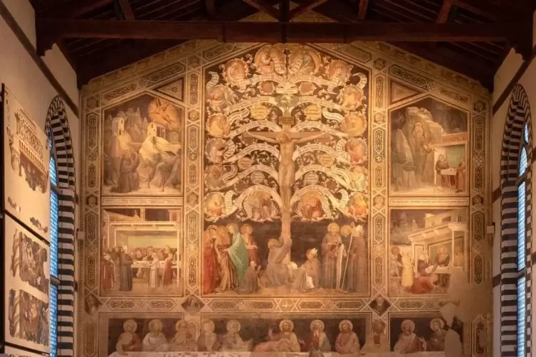 Ein Thema im Roman: Taddeo Gaddis Fresko „Arbor Vitae“ (Lebensbaum) im Refektorium der Franziskanerkirche Santa Croce in Florenz