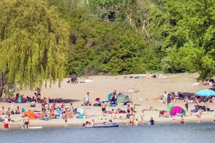 Beliebt: Badestrand am Binsfeldsee.