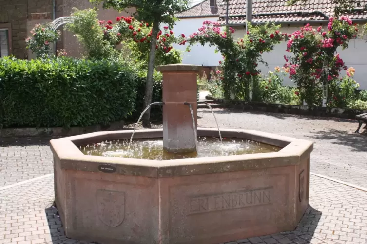 Der Erlenbrunner Dorfbrunnen wurde 1993 erbaut.