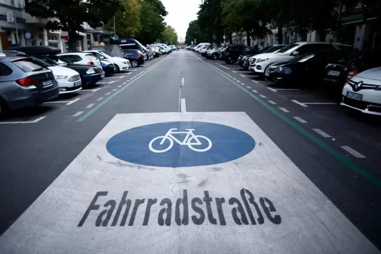 Vorrang fürs Fahrrad: Auch in Grünstadt soll es eine so markierte Verkehrsachse geben. 