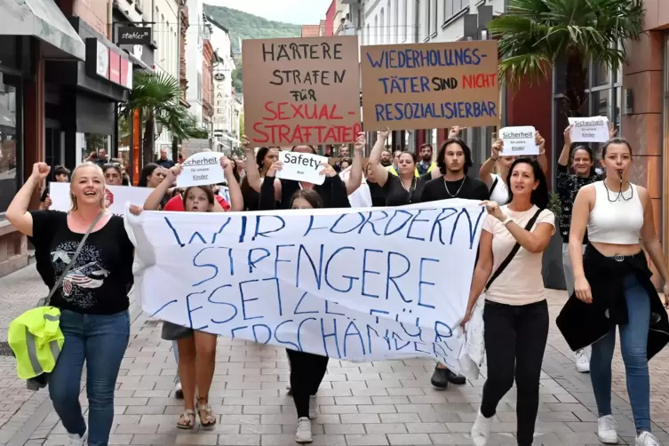 Mit Schildern, Trillerpfeifen und Megafon zogen die Demonstranten durch die Innenstadt.