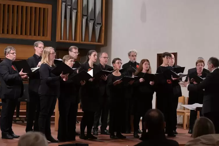 Der Kammerchor Bel Canto Musicae in der Pirmasenser Johanneskirche.