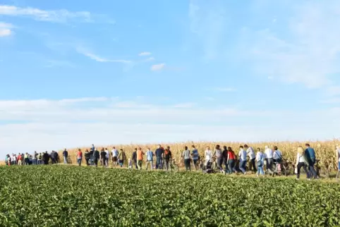 Die Bürgerbeteiligung zu Landau Südwest – hier der Spaziergang durch das künftige Stadtquartier – geht in die nächste Runde. 