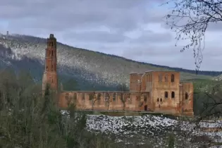 Ein Blick auf das winterliche Kloster Limburg.