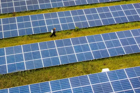 Eine Freiflächen-PV-Anlage (Symbolbild).