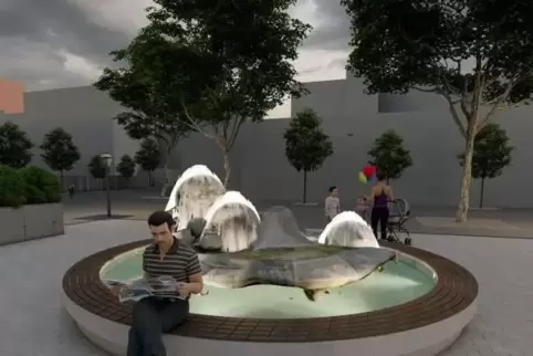 So soll der neue Knödelbrunnen im Bürgerhof aussehen. 