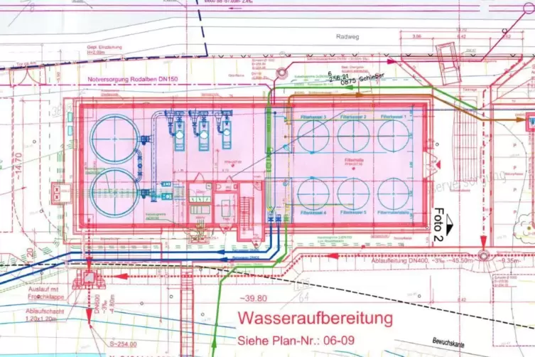 So groß ist die Fläche des Hauptgebäudes des neuen Wasserwerks in der Skizze des Rodalber Flächennutzungsplans. 