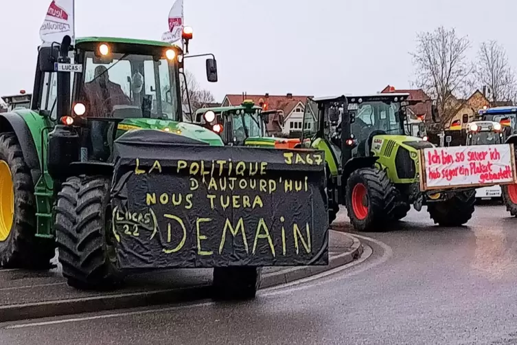 Französische Landwirte zeigten sich solidarisch mit den deutschen Kollegen. 