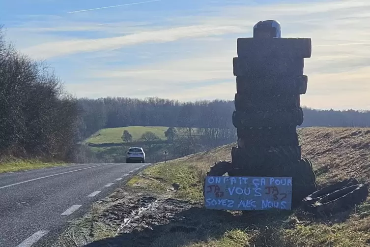 Die Protestaktion der Landwirte. 