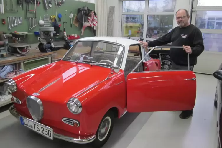 Sieht aus wie neu: das Goggomobil in der Rheingönheimer Werkstatt von Andreas Herrmann.