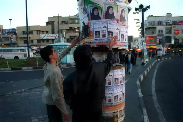 Wahlwerbung in Teheran.