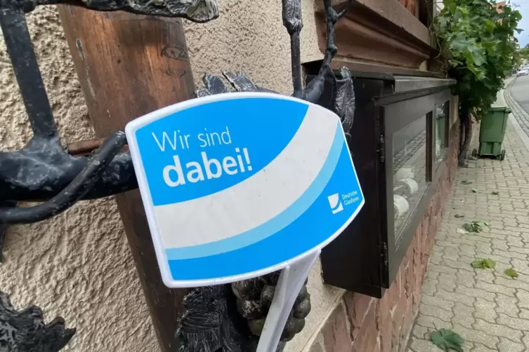 Mit diesen blau-weißen Fähnchen signalisieren Bürger, dass sie sich für die Deutsche Glasfaser entschieden haben.