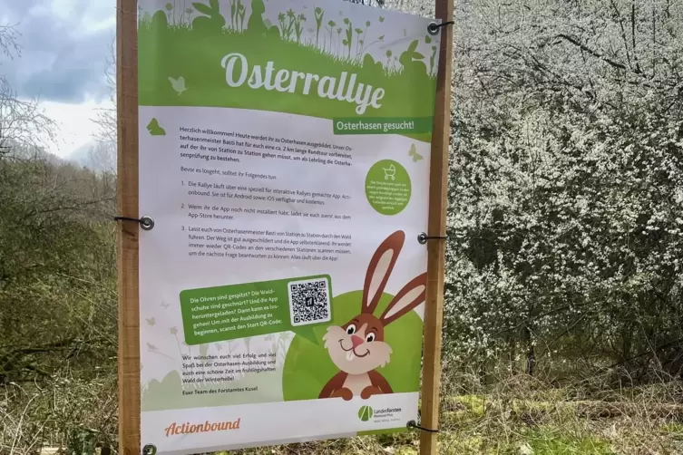 An diesem Info-Schild startet die Osterallye. 