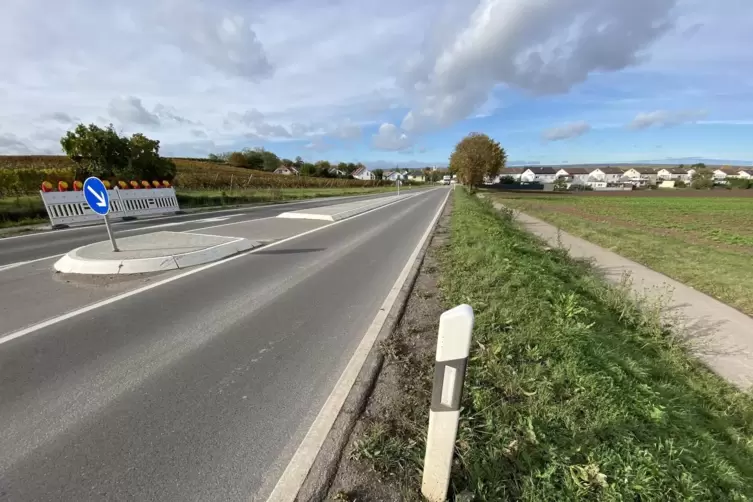 Die L520 kurz vor Gerolsheim. Dass hier endlich die Überquerungshilfe genutzt werden kann, könnte Thema im Wahlkampf werden. 