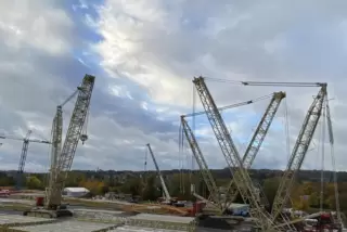 Auf dem neuen Grundstück sollen künftig auch die größten Modelle des Kranbauers Tadano-Demag Platz finden.