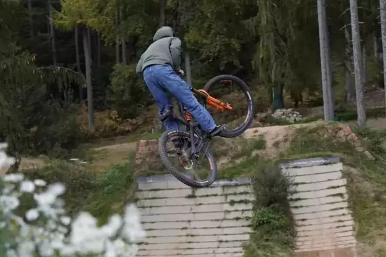 Oberhalb der Fasanerie soll ein Bikepark gebaut werden. Das Foto entstand im Bikepark Trippstadt. 