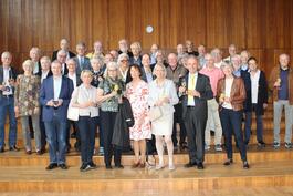 Rund 40 ehemalige Schüler des THG waren zum Klassentreffen des Abiturjahrgangs 1974 nach Ludwigshafen gekommen.