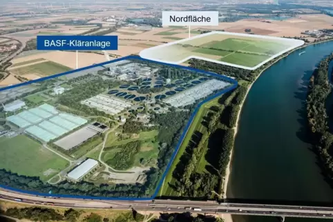 122 Hektar groß soll der Solarpark auf der hier markierten Fläche nördlich der Kläranlage werden. 