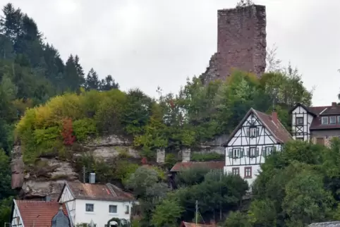 Die Elmsteiner Burg ist das Wahrzeichen des Ortes. 