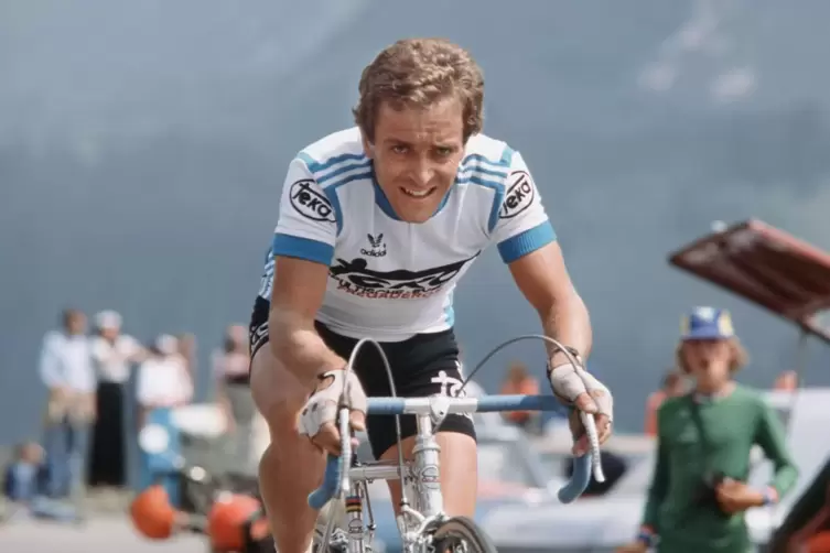 Klaus-Peter Thaler 1977 bei der Tour de France. Drei Etappen gewann er beim größten Radrennen der Welt. 