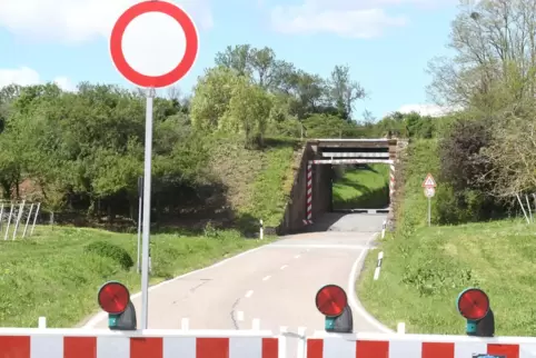 Seit dem 1. Februar ist die K2 zwischen Dackenheim und Freinsheim wegen der maroden Bahnbrücke gesperrt. 