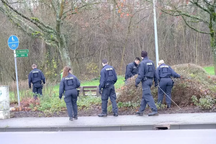 Im Laufe der Ermittlungen suchte die Polizei die Gegend zwischen Autobahnbrücke und Netto-Markt ab.