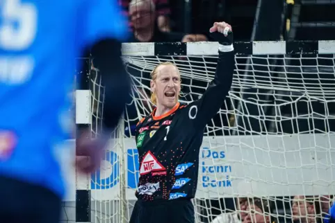 Sieggarant für die Rhein-Neckar Löwen beim THW Kiel: Torwart Mikael Appelgren. 