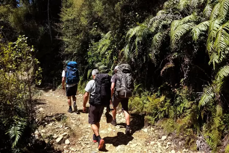 Wanderer auf dem Heaphy Track in Neuseeland