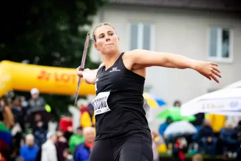 Christin Hussong wurde Dritte beim internationalen Pfingstsportfest im saarländischen Rehlingen. 