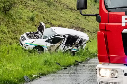 Die Insassin dieses Fahrzeugs wurde am Samstag verletzt.