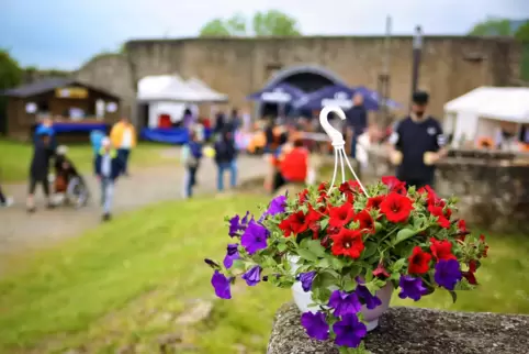 Reges Treiben am Pfingstsonntag rund um das Wahrzeichen des Landkreises Kusel – die Burg Lichtenberg. 