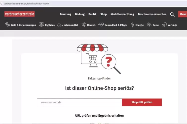 Wer sichergehen will, dass er nicht in einem betrügerischen Fakeshop im Internet einkauft, kann den Shop von der Verbraucherzent