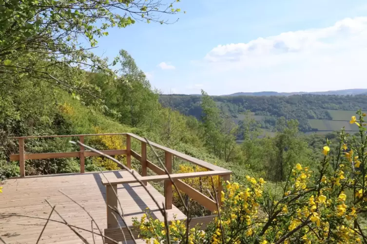 An der Mosel: Trekkingplattform fürs Zelt.